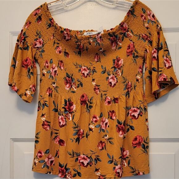 BOHO Shirt by Ricki's Floral Off Shoulder Style Size S/P - Picture 2 of 11